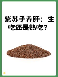 紫苏子养肝：生吃还是熟吃？