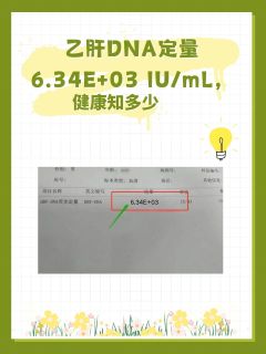 乙肝DNA定量6.34E+03 IU/mL，健康知多少